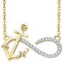 KATARINA Prong Set Diamond Anchor Infinity Pendant Necklace in Gold or Silver (1/10 cttw, G-H, I2-I3)