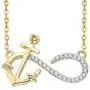 KATARINA Prong Set Diamond Anchor Infinity Pendant Necklace in Gold or Silver (1/10 cttw, G-H, I2-I3)