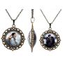 Fanery Sue Personalized Photo Necklace Vintage Retro Pendant Necklace Custom Picture Image Antique Brass Large Pendant Memorial Jewelry