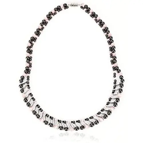 Elegant Womens Hematite Magnetic Therapy Necklace with Healing Stones Pain Relief for Neck Arthritis Migraine Headaches Shoulders and Back (Regular, Pink Cat Eye) Elegant Womens Hematite Magnetic Therapy Necklace with Healing Stones Pain Relief for Neck Arthritis Migraine Headaches Shoulders and Back (Regular, Pink Cat Eye)