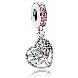 MiniJewelry Family Tree Dangle Charms for Pandora Bracelets Family Heart Tree of Life Sterling Silver Charms for Bracelets