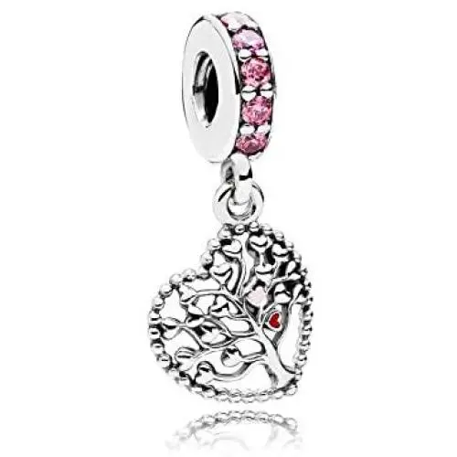 MiniJewelry Family Tree Dangle Charms for Pandora Bracelets Family Heart Tree of Life Sterling Silver Charms for Bracelets