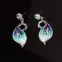 Vintage Statement Necklace and Earrings Set Flower Leaf Pendants Bib Necklaces Fashion Chunky Jewelry for Women Girls
