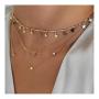 Chargances Bohemia Moon and Stars Necklace for Women Gold Laying Choker Necklace for Weeding Dating Prom Festival Delicate stars Moon Crescent Jewelry Gift for Women and Girls