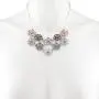 Lux Accessories Faux White Pink Grey Mauve Floral Flower Statement Necklace Lux Accessories Faux White Pink Grey Mauve Floral Flower Statement Necklace