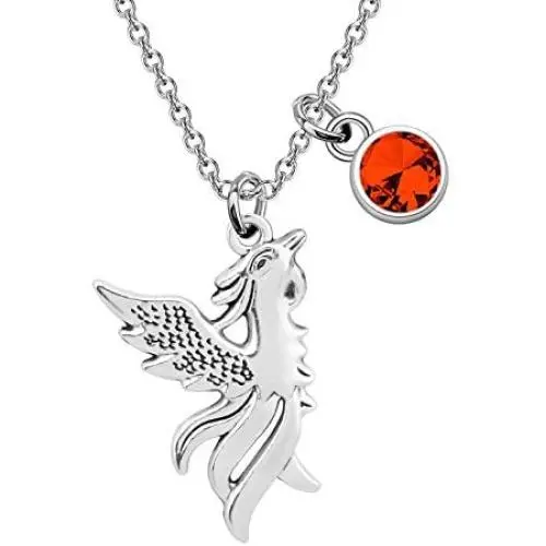 WSNANG Phoenix Rising Rebirth Jewelry Phoenix Necklace Inspirational Phoenix Gift for Phoenix Lovers Graduates Gifts