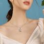 POPLYKE Sterling Silver Wolf Necklace Gifts for Women Celtic Knot Wolf Moon Pendant Necklace Jewelry for Men Girls 18+2