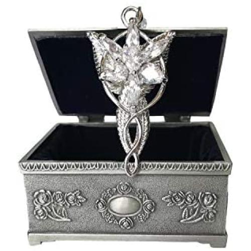 Arwen Evenstar Silver Pendant Necklace with Jewelry Box Women,Girls