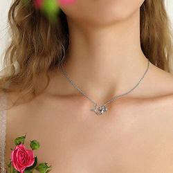 RMREWY Mermaid Necklace 925 Sterling Silver Sea Mermaid Vintage Bohemia Oxidized Pendant Necklace Birthday Gift for Women Mother or Daughter