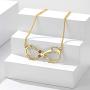 U7 Name Necklace Personalized Eternal Love Jewelry Custom Choker 925 Sterling Silver Infinity Necklace with 1-4 Names Birthstones of Family Friend