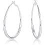 Kemstone Rose Gold/Silver Big Oval Engraved hoop Earrings