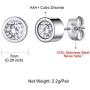 GoldChic Jewelry 6 Pair/7 Pairs Round Clear CZ Faux Pearl/Bezel-set Stud Earings Set 5mm Interchangeable,Stainless Steel Earrings for Sensitive Ears,[Can Change Stone]