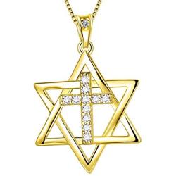 Aurora Tears 925 Sterling Silver David Star Necklace Magen Star of David Isreal Jewish Pendant Men Women Fashion Jewelry