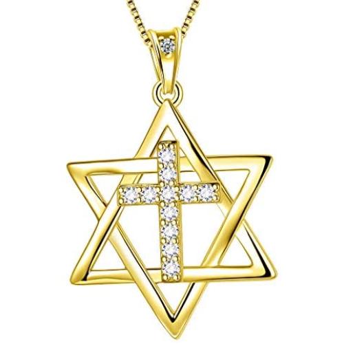 Aurora Tears 925 Sterling Silver David Star Necklace Magen Star of David Isreal Jewish Pendant Men Women Fashion Jewelry