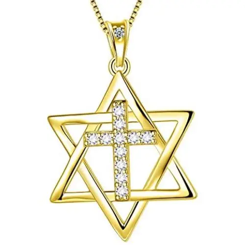 Aurora Tears 925 Sterling Silver David Star Necklace Magen Star of David Isreal Jewish Pendant Men Women Fashion Jewelry