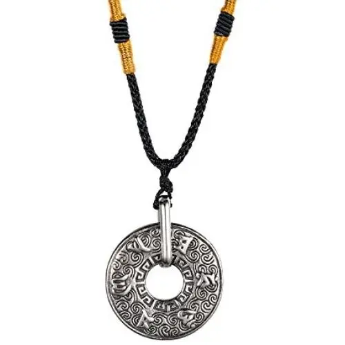 INRENG Mens Stainless Steel Tibetan Buddhist Om Mani Padme Hum Mantra Pendant Necklace Yoga Religious Jewelry