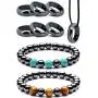 LUMENAZE Genuine Magnetic Hematite Ring and Bracelet Set With FREE Rope Necklace, Natural Healing Power, Absorbs Negative Energy & Anxiety, Balance Root Chakra, Assorted Ring Size, Unisex Women Men LUMENAZE Genuine Magnetic Hematite Ring and Bracelet Set With FREE Rope Necklace, Natural Healing Power, Absorbs Negative Energy & Anxiety, Balance Root Chakra, Assorted Ring Size, Unisex Women Men