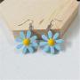 Daisy Sunflower Dangle Earrings Acrylic Resin Flower Blossom Floral Drop Earrings for Women Girls Jewelry