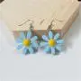 Daisy Sunflower Dangle Earrings Acrylic Resin Flower Blossom Floral Drop Earrings for Women Girls Jewelry