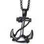 MOO&LEE Mens Stainless Steel Nautical Anchor Necklace Vintage Navy Mooring Rope Anchor Pendant with 24 Inches Link Chain MOO&LEE Mens Stainless Steel Nautical Anchor Necklace Vintage Navy Mooring Rope Anchor Pendant with 24 Inches Link Chain