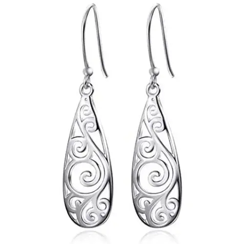 Silver earrings, filigree teardrop earrings, carved earrings earrings Silver earrings, filigree teardrop earrings, carved earrings earrings