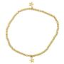 And Lovely 14K Gold or Silver Plated Bead Stretch Bracelet with 14K Gold Plated Star Charm - Stackable Stretch Bracelet - Set of 3
