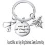 BEKECH LVN Keychain Licensed Vocational Nurse Gift with God All Things are Possible Keychain with Nurse Caduceus Stethoscope Charm Gift for Nurse Graduation Medical Student