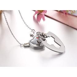 SunnyHouse Jewelry His & Hers Matching Set Your Key to My Heart Couple Pendant Necklace Key and Lock Style in a Gift Box
