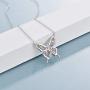 AOBOCO Cancer Survivor Butterfly Necklace Jewelry Gifts for Women, Sterling Silver Cancer Awareness Item
