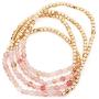 RIAH FASHION Delicate Boho Beaded Multi Layer Versatile Statement Bracelets - Stackable Stretch Strand Cuff Bangles Sparkly Crystal, Natural Stone, Tassel Charm