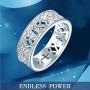DAOCHONG Nickel-Free 925 Sterling Silver Good Luck Irish Love Trinity Woven Celtic Knot Band Ring for Women, Size 5 6 7 8 9 10 11
