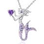 Little Mermaid Pendant Necklace for Women Teen Girls, Fairytale Mermaid Girls Jewelry Gifts