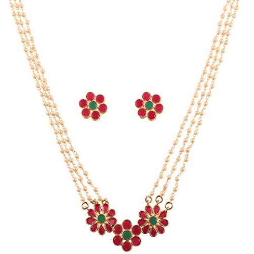 Touchstone Indian Bollywood Handcrafted Traditional Royal Mughal Kundan Polki Meenakari Enamel Colorful Wedding Designer Jewelry Long Necklace Set in Gold and Silver Tone for Women.
