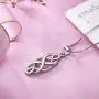 GOXO 925 Sterling Silver Good Luck Polished Celtic Knot Cross Pendant Necklace for Womens