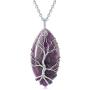 XIANNVXI Healing Crystal Stone Heart Pendant Necklace Tree of Life Wire Wrapped Necklaces Reiki Natural Gemstone Quartz Jewelry for Women