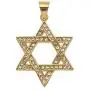 JAJAFOOK Star of David Pendant 18K Yellow Gold Iced Out Solid Jewish Necklace Jewelry, Cuban Chain JAJAFOOK Star of David Pendant 18K Yellow Gold Iced Out Solid Jewish Necklace Jewelry, Cuban Chain