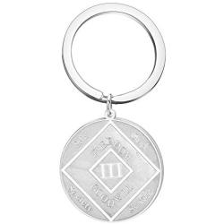Detailed NA with Serenity Prayer Narcotics Anonymous Recovery Necklace Key Chain Jewelry Sponsor Gift