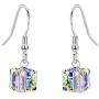 Swarovski Crystal Cube Drop Dangle Earrings for Women Fashion 14K Gold Plated Hypoallergenic Jewelry