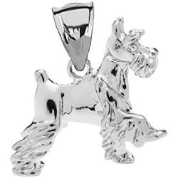 Solid Sterling Silver Schnauzer Charm Pendant Necklace