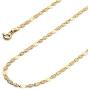 14k REAL Tri Color Gold Solid 3mm Flat Star Diamond Cut Chain Necklace with Spring Ring Clasp