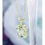 Gem Stone King Green Prasiolite and White Diamond 18K Yellow Gold Plated Silver Pendant Necklace For Women (6.62 Ct Octagon Checkerboard with 18 Inch Chain)