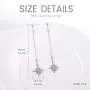 AOBOCO Sterling Silver Polaris Snowflake Thread Earrings, Crystal from Austria, Hypoallergenic North Star Dangle Drop Earrings, Fine Jewelry Gifts for Women