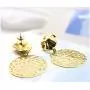 MENGKOR Women Gold Plated Earrings Unique Fashion Personality Light Earrings with Hollow Out Pendant for Women Girls