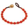 Chuvora Brass and Genuine Red Carnelian Gemstones Beaded Bracelet