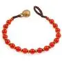 Chuvora Brass and Genuine Red Carnelian Gemstones Beaded Bracelet