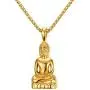 Xusamss Plated 18K Gold Titanium Steel Buddha Religious Pendant Necklace,22inches Link Chain