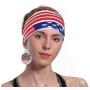 fzbali July 4th Women Faux Leather Teardrop Earrings American Flag Patriotic USA Jewelry Accessory