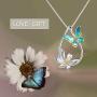 Butterfly Necklace Sterling Silver Teardrop Daisy Flower Butterfly Pendant Necklace Jewelry Birthday Anniversary Mothers Day Gifts for Women Teens Girlfriend Wife Her Mother Daughter