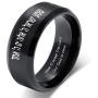 XUANPAI Stainless Steel Engraved Hear O Israel in English & Hebrew Wedding Ring Band,Size 5-13