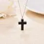 925 Sterling Silver Cross Urn Pendant Necklace Black Enamel Cross Cremation Jewelry for Ashes Memorial Bereavement Gifts for Women Men